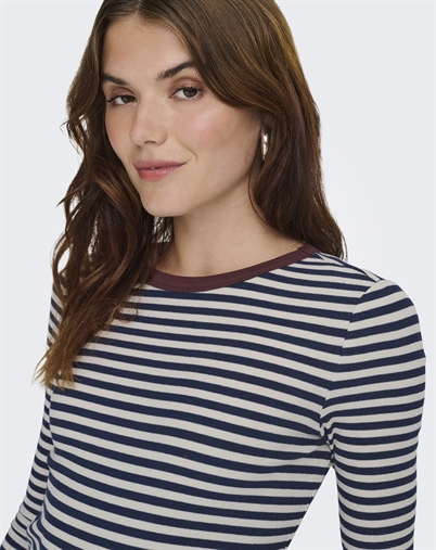 Only - ONLElene L/S Fitted Langærmet Trøje - Naval Academy/Neo Birch